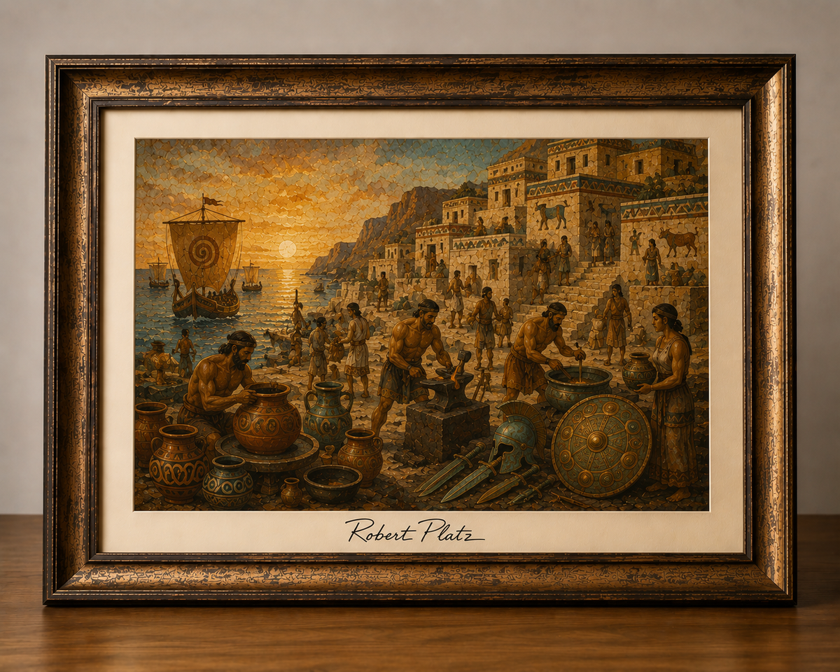 Ancient Harbor Village at Sunset