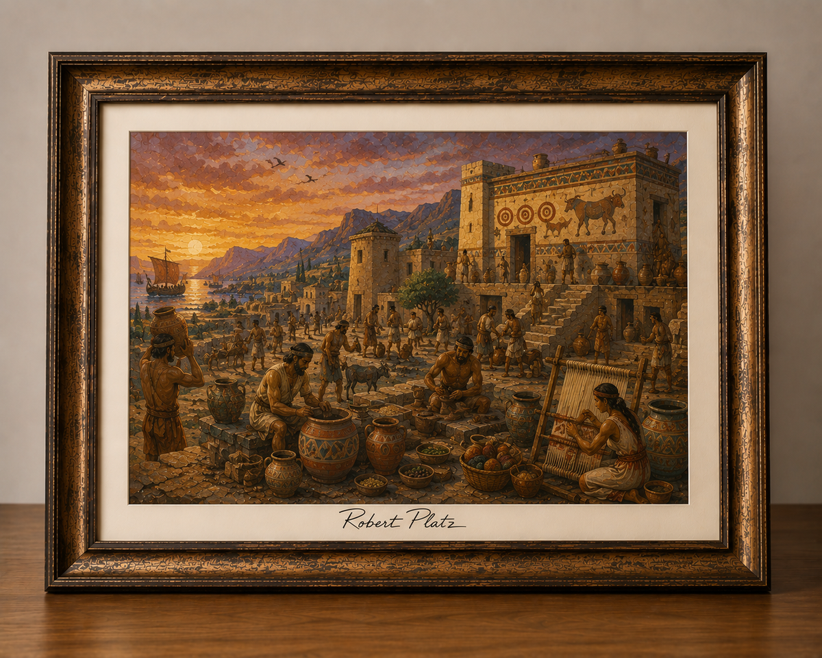 Ancient Harbor Village at Sunset 2