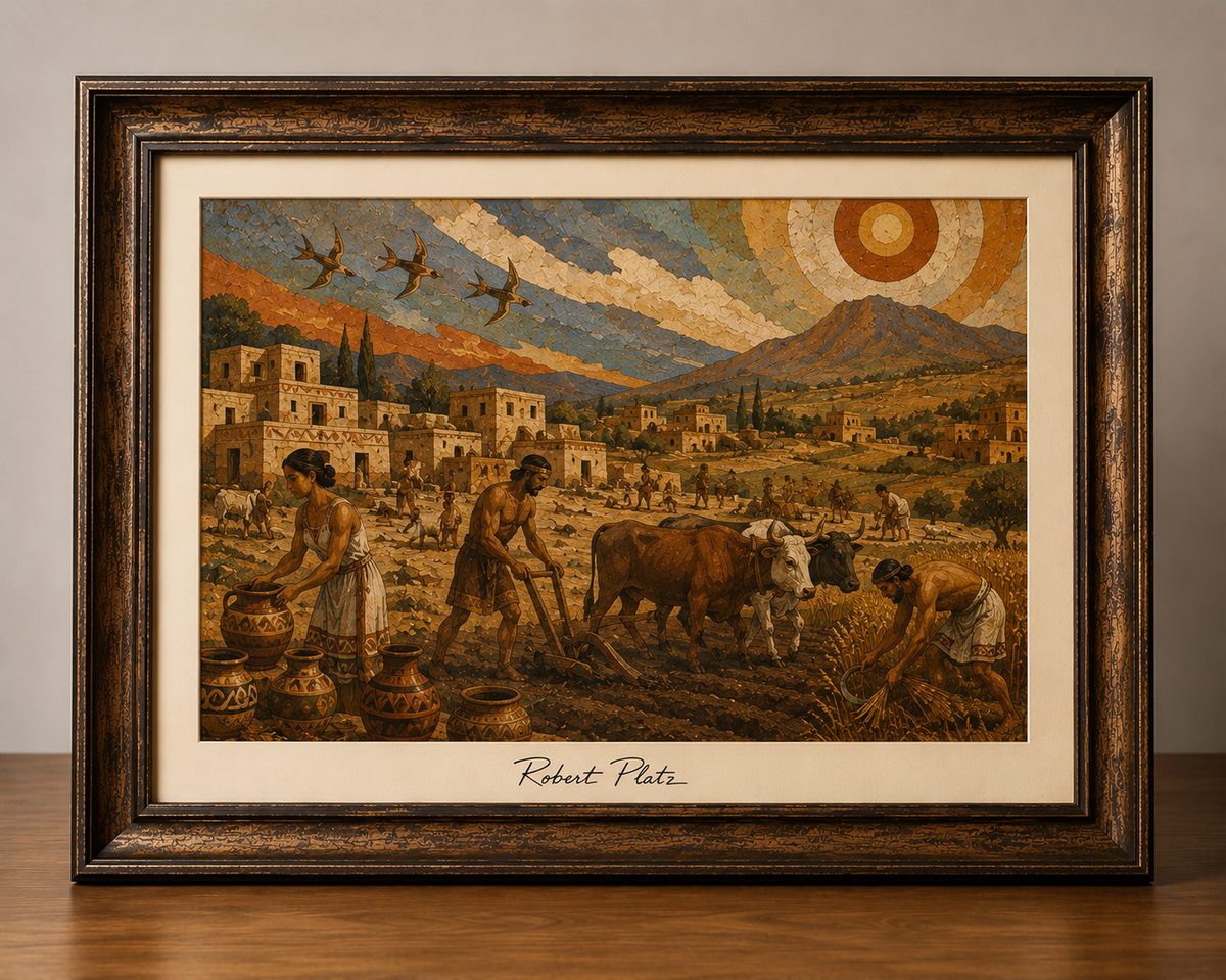 Ancient Village Harvest Mural