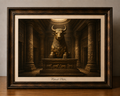 Bronze Bull Temple in an Ornate Frame