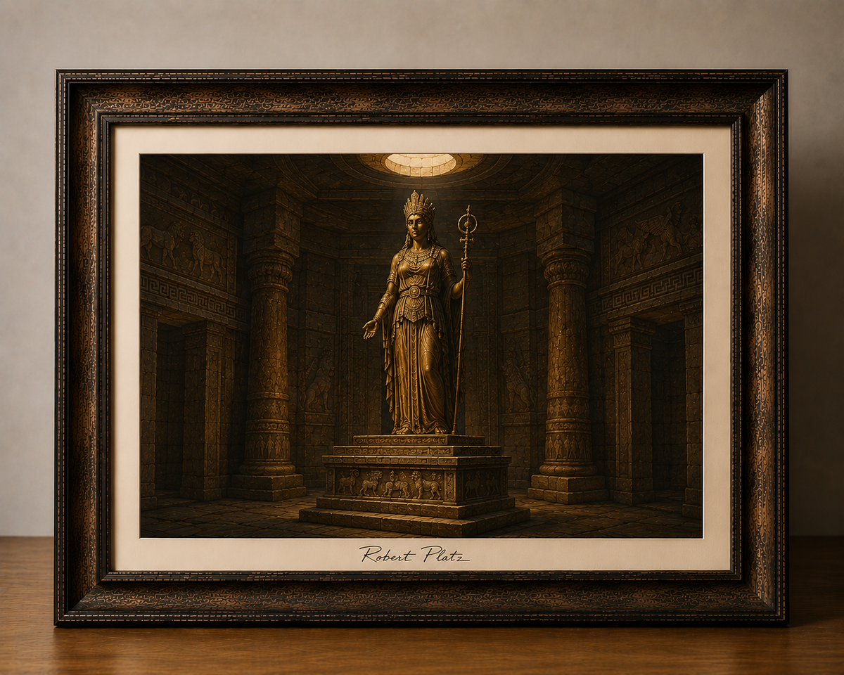 Bronze Goddess in Temple Light