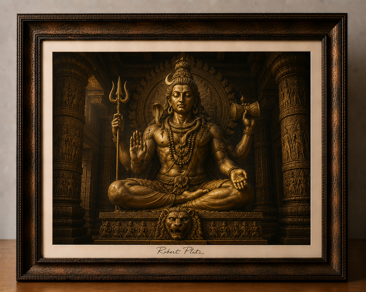 Golden Shiva Temple Print