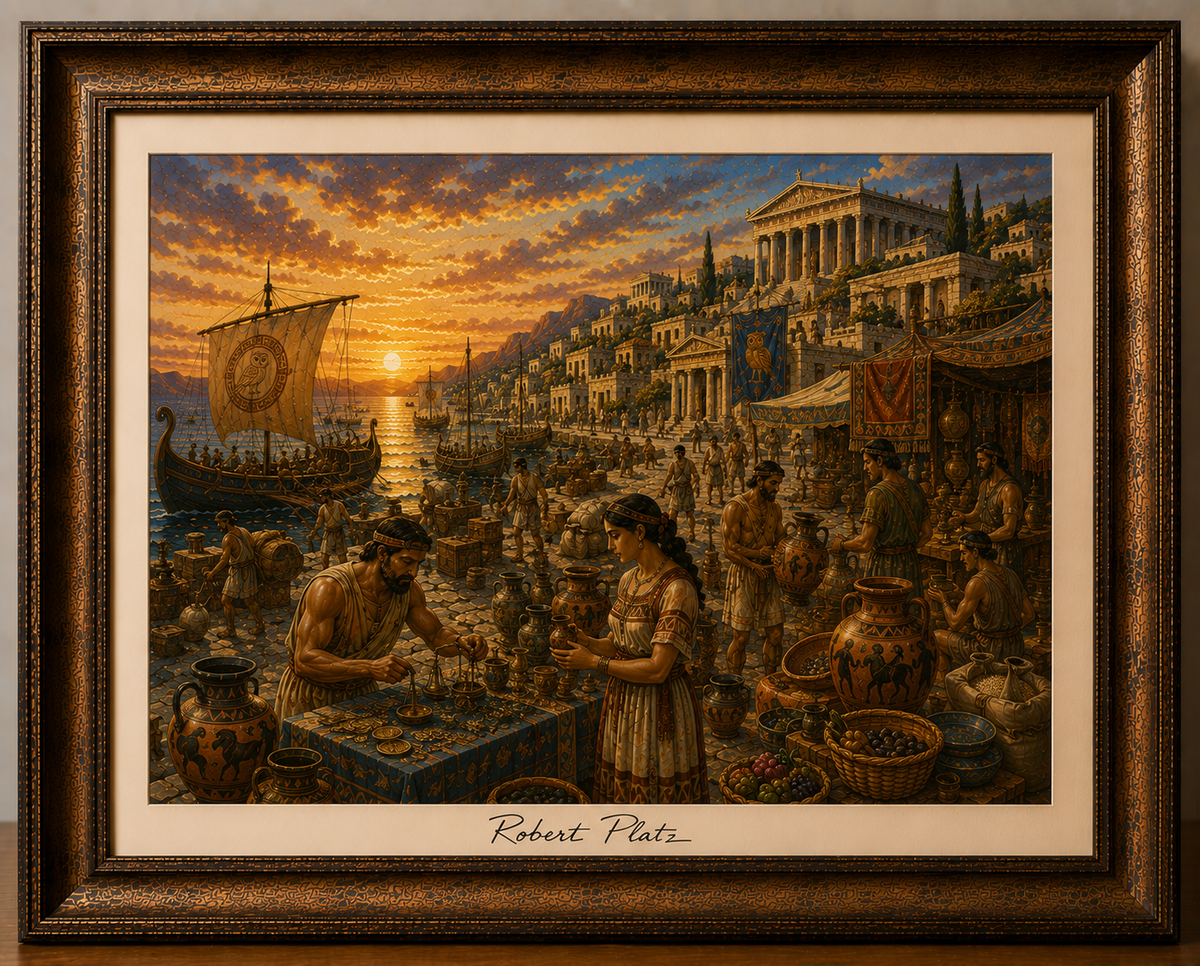 Golden Sunset at the Ancient Harbor