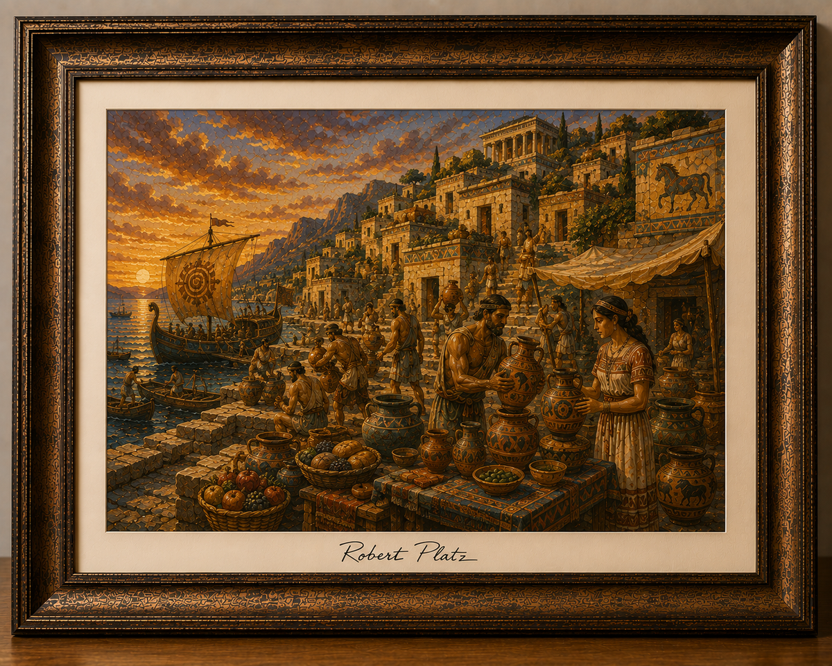 Warm Mediterranean Harbor Marketplace
